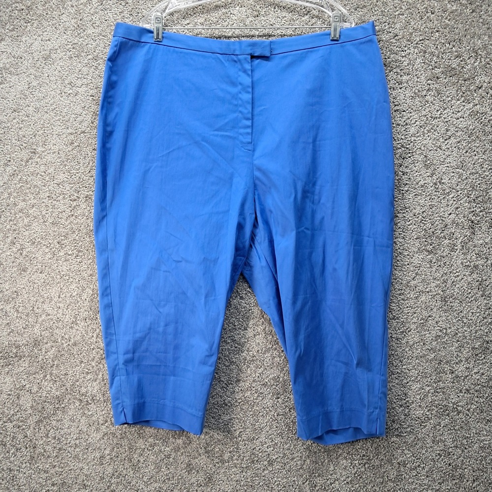 Jones New York Sport Royal Blue Stretch Capri Pants 22W Cropped Plus Size 6732